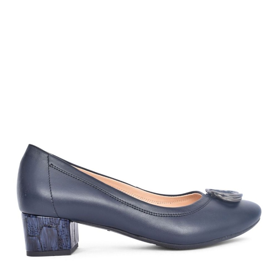 Ladies BIOECO | Ladies 6415 Low Heel Court Shoe In Navy