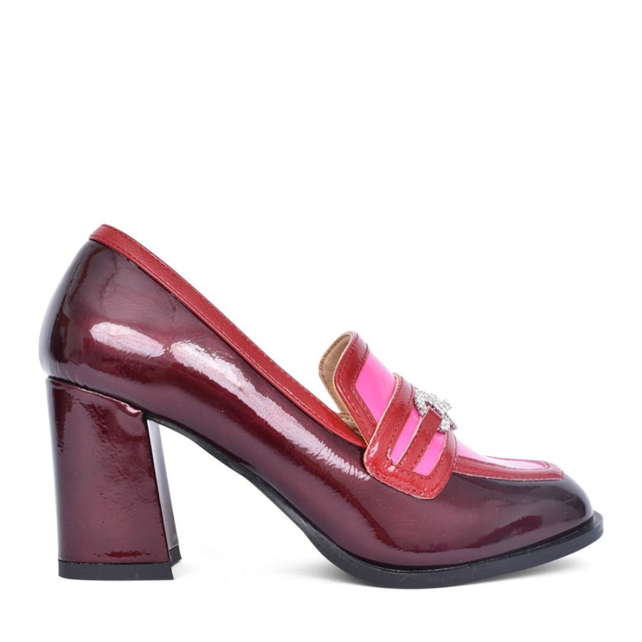 Ladies DANCING MATILDA | Ladies Trapeze 006 Block Heel Shoe In Wine