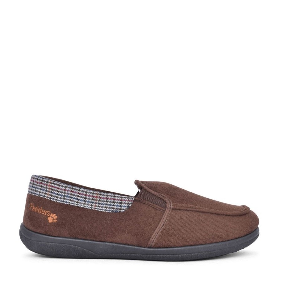 Mens PADDERS | Mens Stan Memory Foam Slipper In Brown