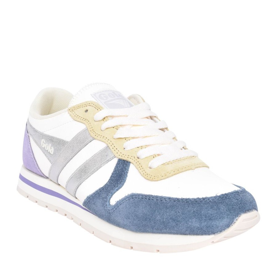 Ladies GOLA | Ladies Daytona Quadrant Clb203 Laced Trainer In White