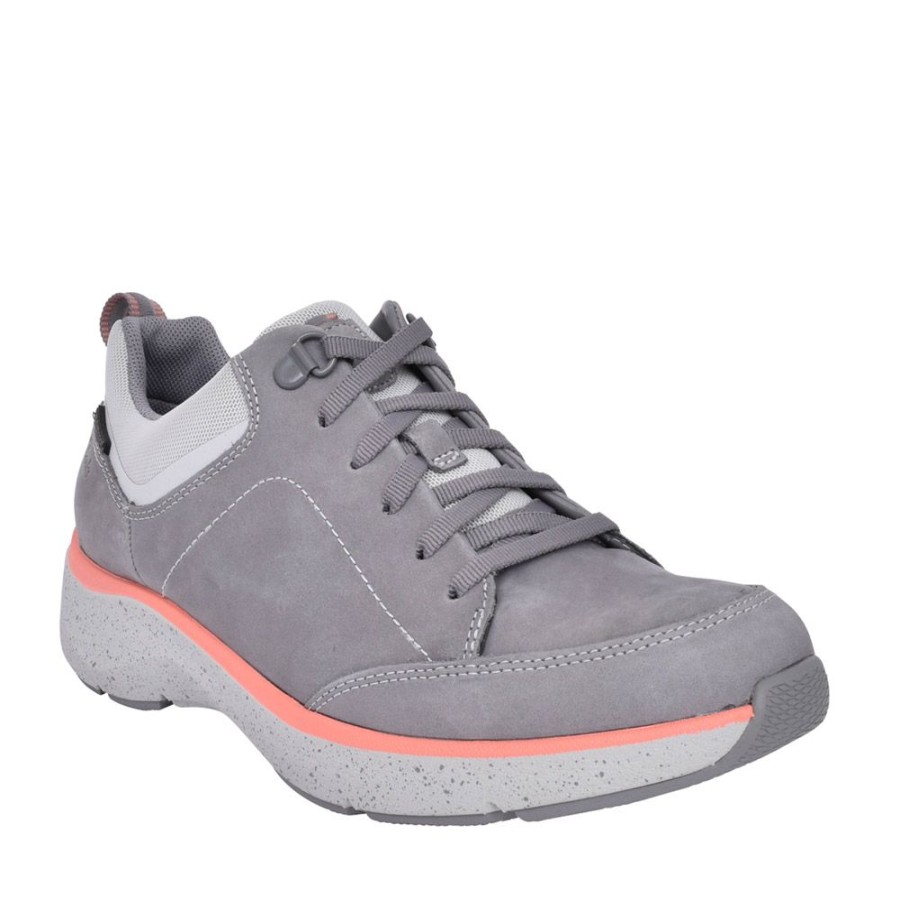 Ladies CLARKS | Ladies Wave2.0 Lace Nubuck D-Fit Trainer In Grey