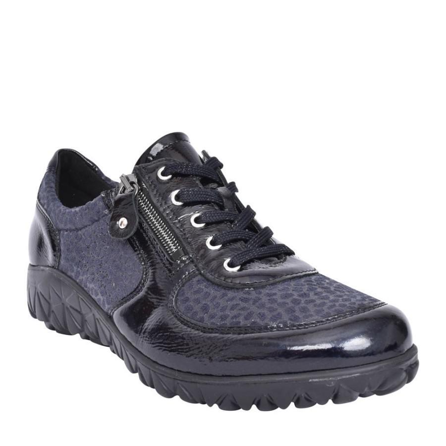 Ladies WALDLAUFER | Navy Pat Havy Trainer In Navy Patent