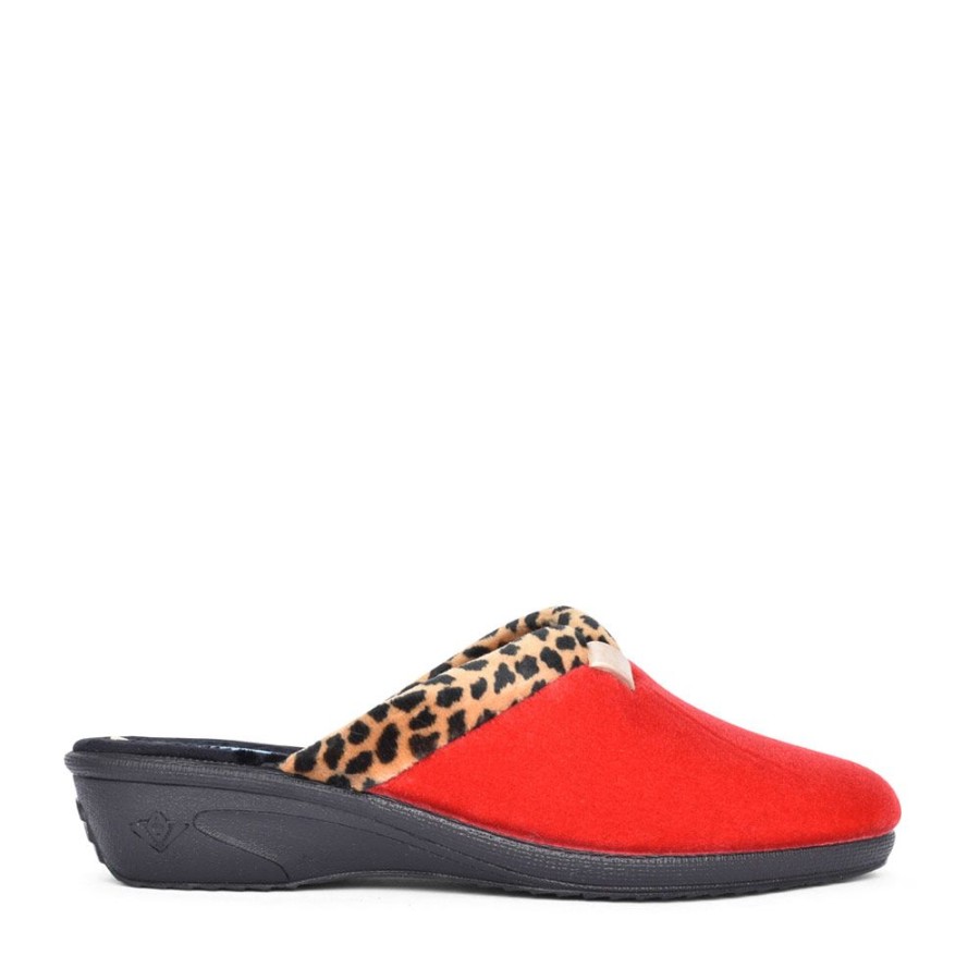 Ladies LUNAR | Ladies Michelle Kla007 Mule Slipper In Red