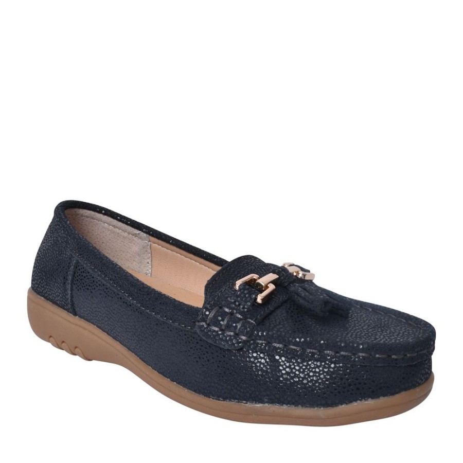 Ladies JO & JOE | Ladies Tahiti Wide Fitting Slip-On Shoe In Navy