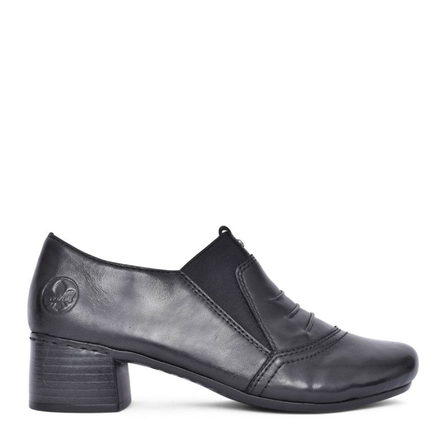 Ladies RIEKER | Ladies 41657 Low Heel Shoe In Black