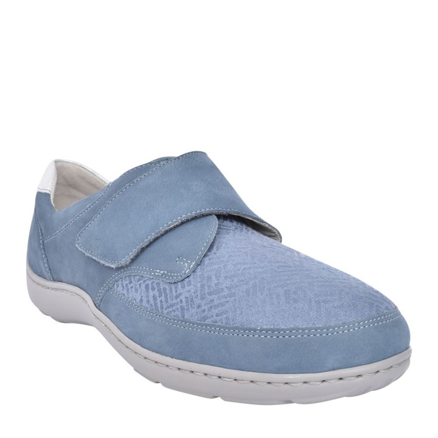 Ladies WALDLAUFER | Ladies 496H31 Denim Henni H-Fit Velcro Shoe In Denim