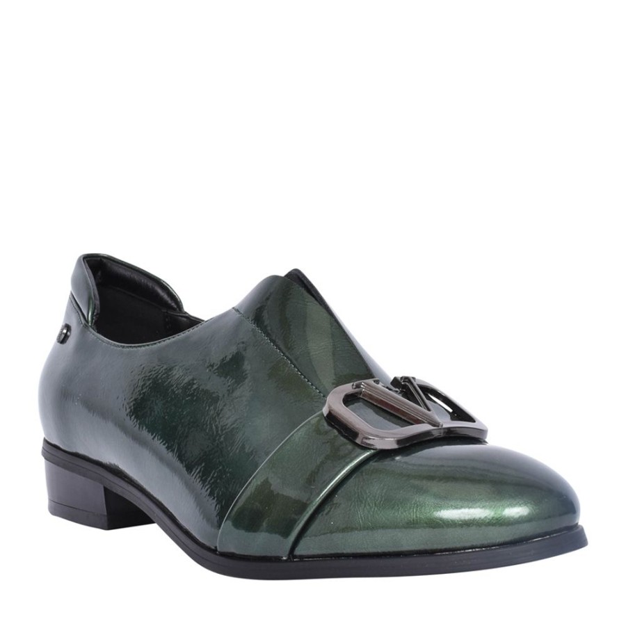Ladies PATRIZIO COMO | Ladies Feldbach Low Heel Shoe In Green