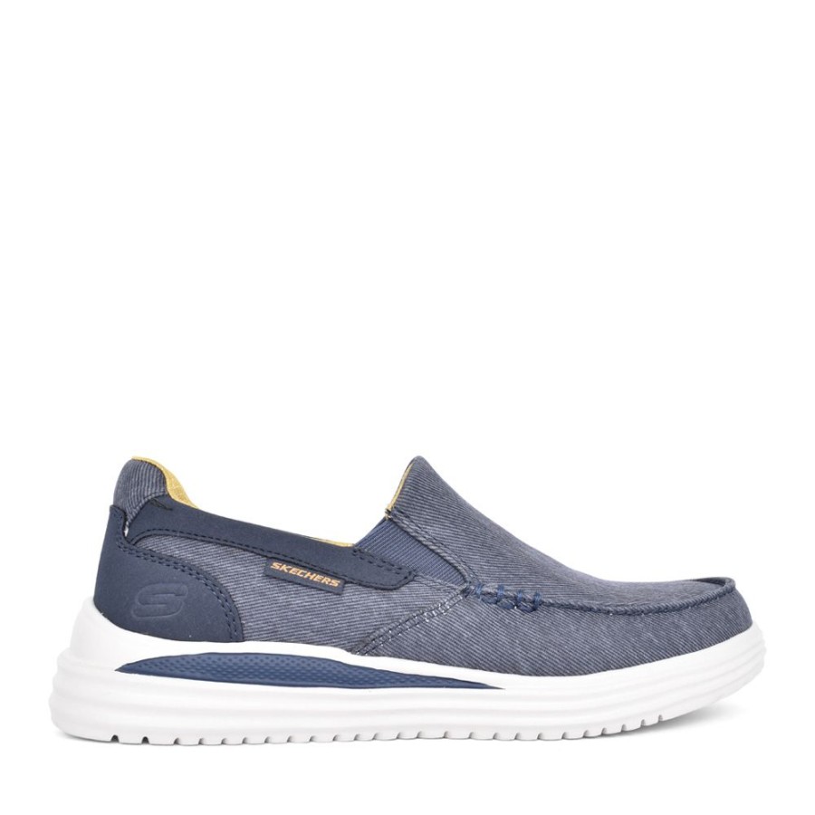 Mens SKECHERS | Mens 204785 Suttner Slip-On Trainer In Navy
