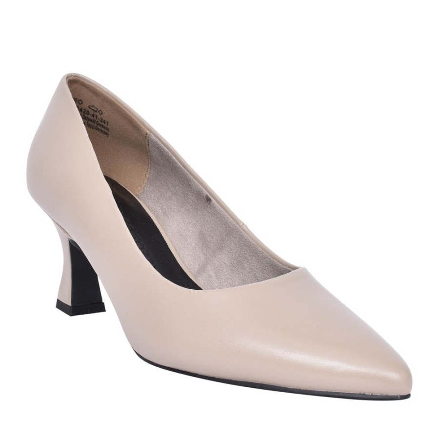 Ladies MARCO TOZZI | Ladies 2-22420 High Heel Court Shoe In Taupe