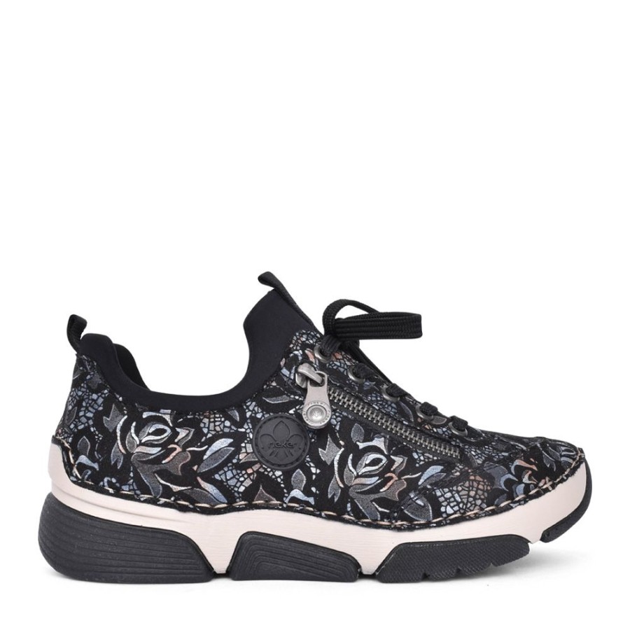 Ladies RIEKER | Ladies 45973 Laced Shoe In Black