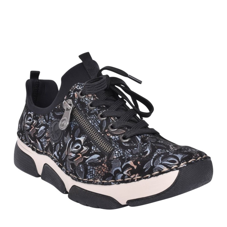 Ladies RIEKER | Ladies 45973 Laced Shoe In Black