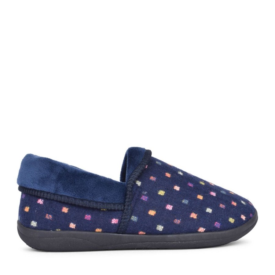 Ladies PADDERS | Ladies Mellow Fold Slipper In Navy