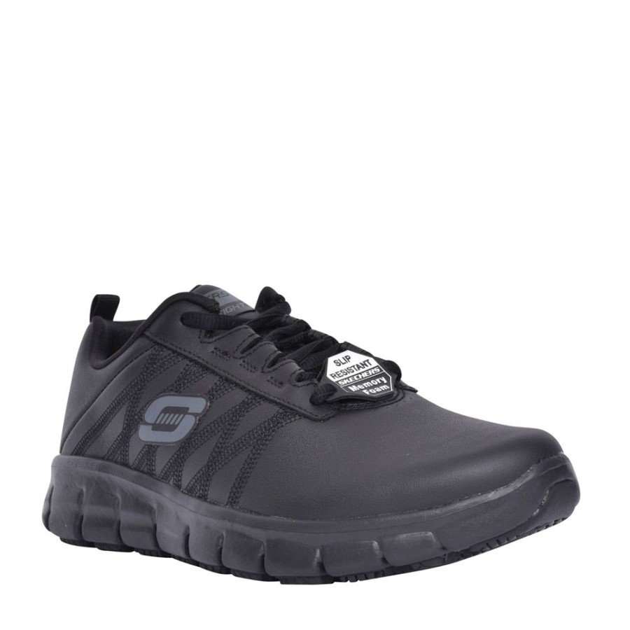 Ladies SKECHERS | Ladies 76576Ec Sure Track Laced Trainer In Black