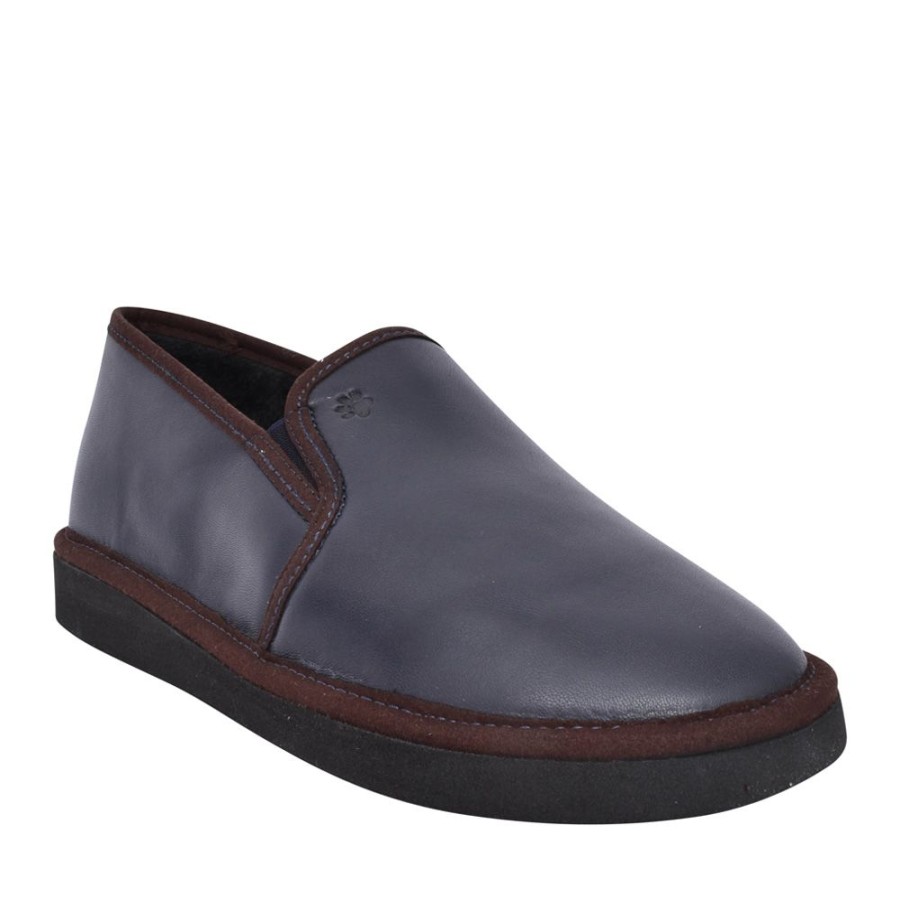 Mens PADDERS | Mens Norris 3276 Leather Slipper In Navy