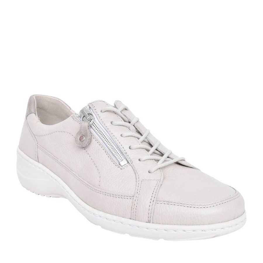 Ladies WALDLAUFER | Ladies Kya 607033 Velcro Shoe In Stone