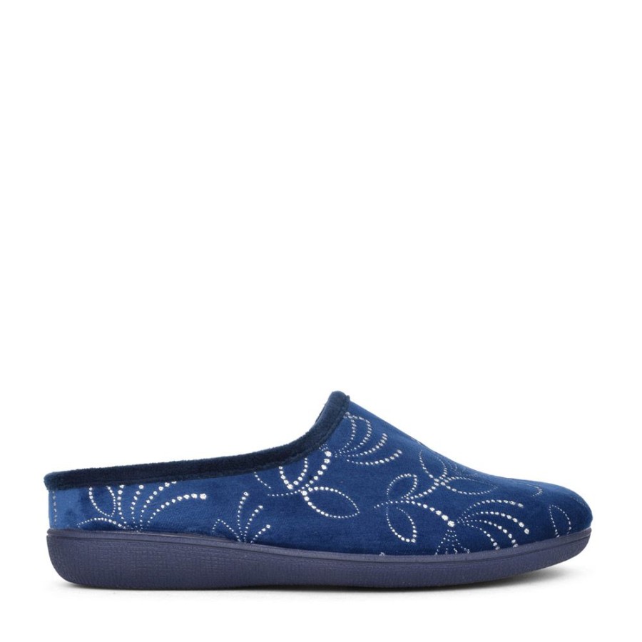Ladies LOTUS | Ladies Ulh045 Mule Slipper In Navy
