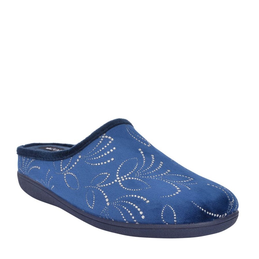 Ladies LOTUS | Ladies Ulh045 Mule Slipper In Navy