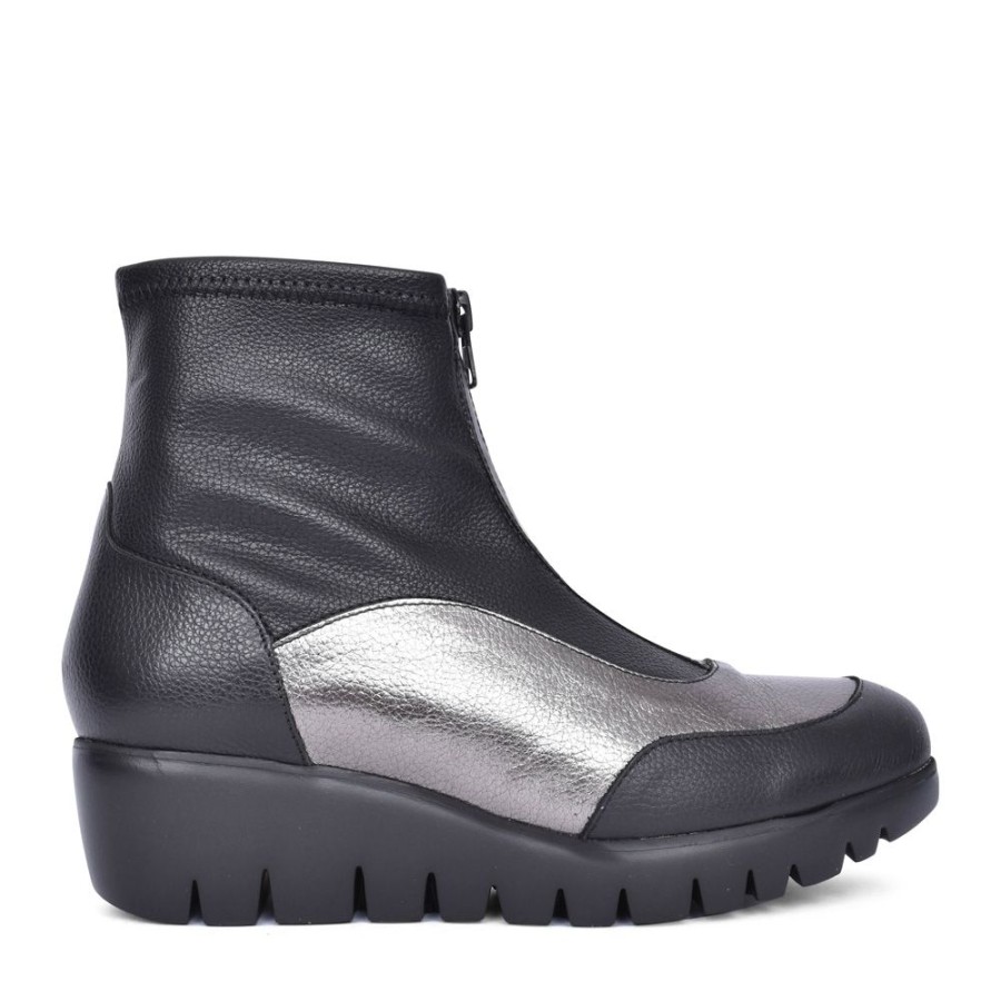 Ladies WONDERS | Ladies C-33302 Wedge Ankle Boot In Black