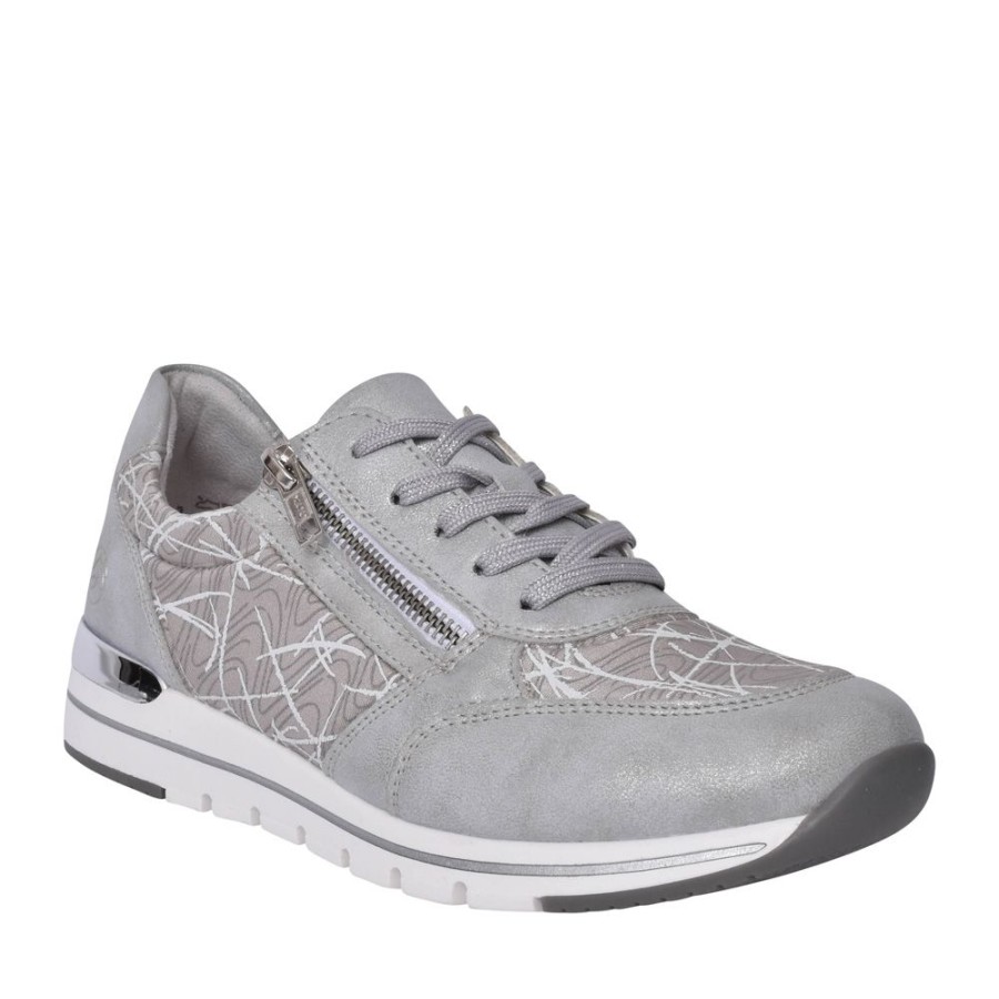 Ladies REMONTE | Ladies R6700 Laced Trainer In Grey