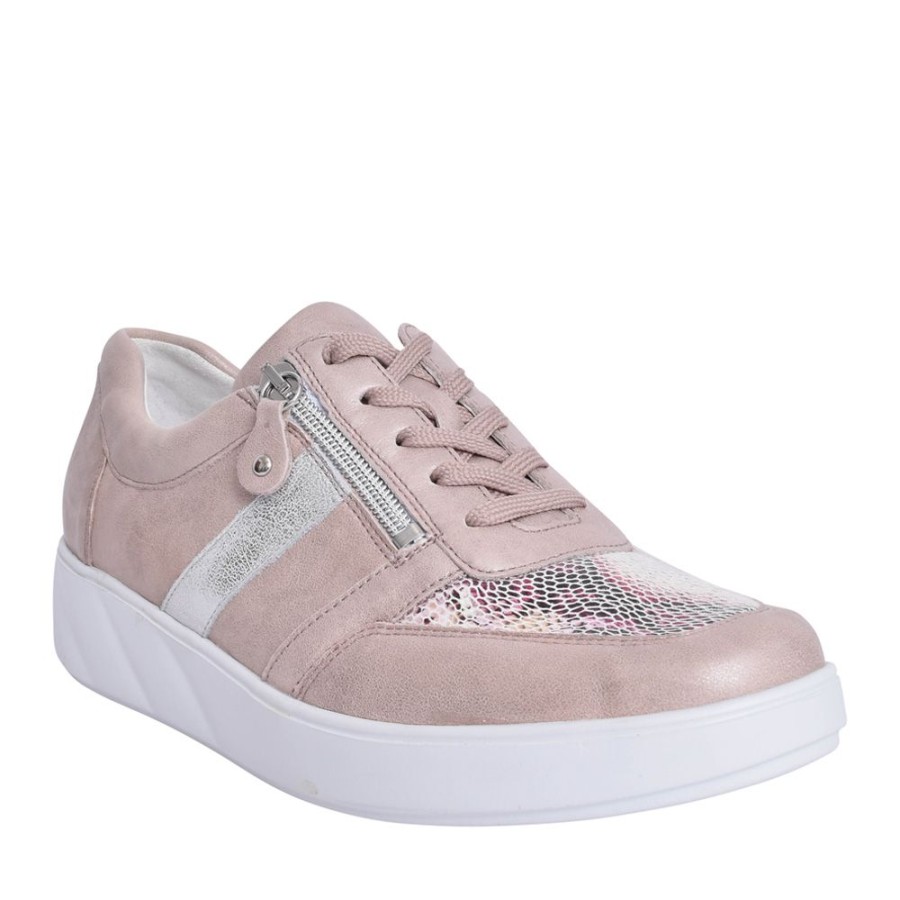 Ladies WALDLAUFER | Ladies 622K01 K-Lili Laced Trainer In Rose