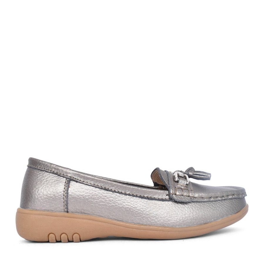 Ladies JO & JOE | Ladies Cruise Wide Fitting Slip-On Shoe In Metallic