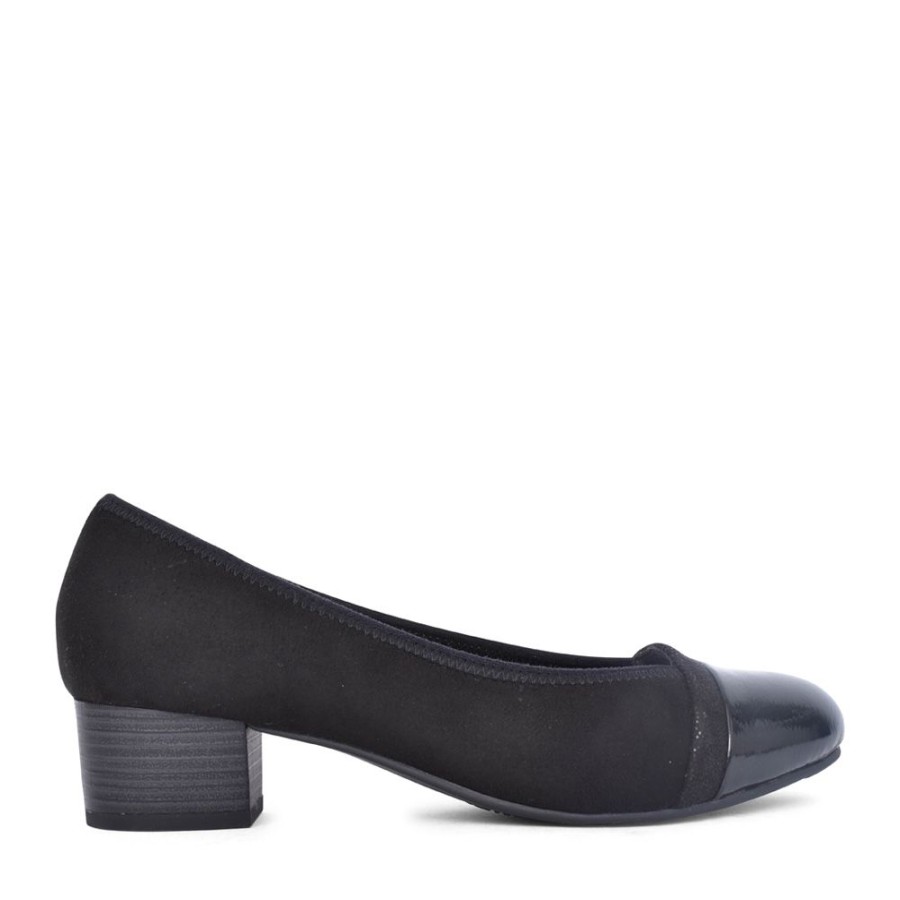 Ladies JANA | Ladies 8-22366 Low Heel Court Shoe In Black