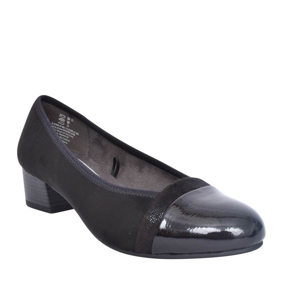 Ladies JANA | Ladies 8-22366 Low Heel Court Shoe In Black