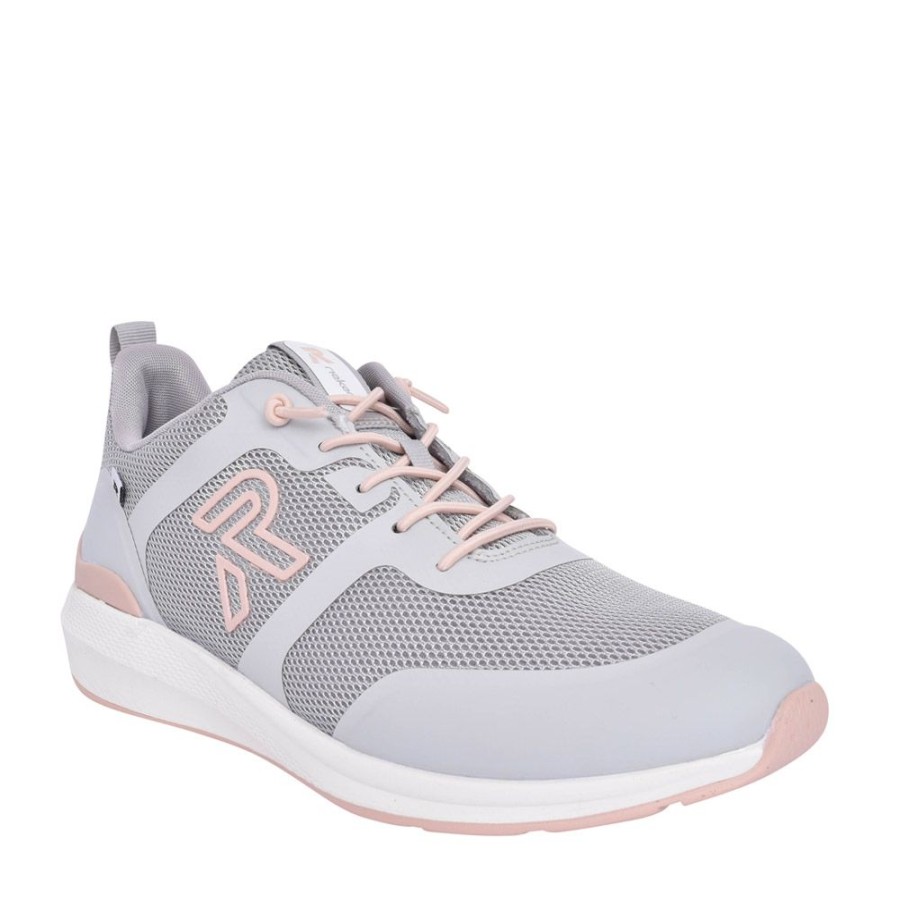 Ladies RIEKER | Ladies 40102 Laced Trainer In Grey
