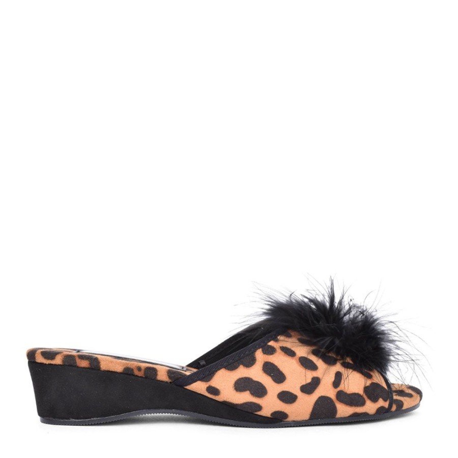 Ladies LOTUS | Ladies Allure Ulh033 Leopard Print Mule Slip In Leopard