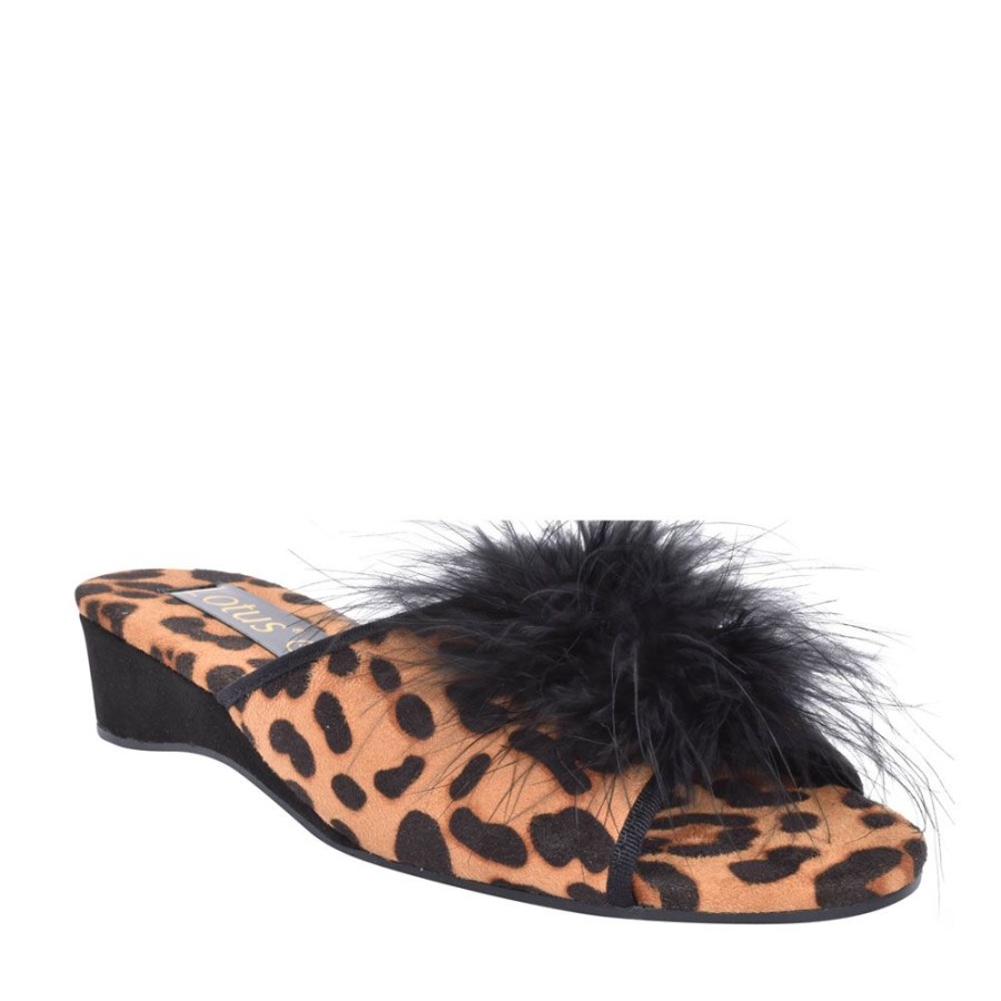 Ladies LOTUS | Ladies Allure Ulh033 Leopard Print Mule Slip In Leopard