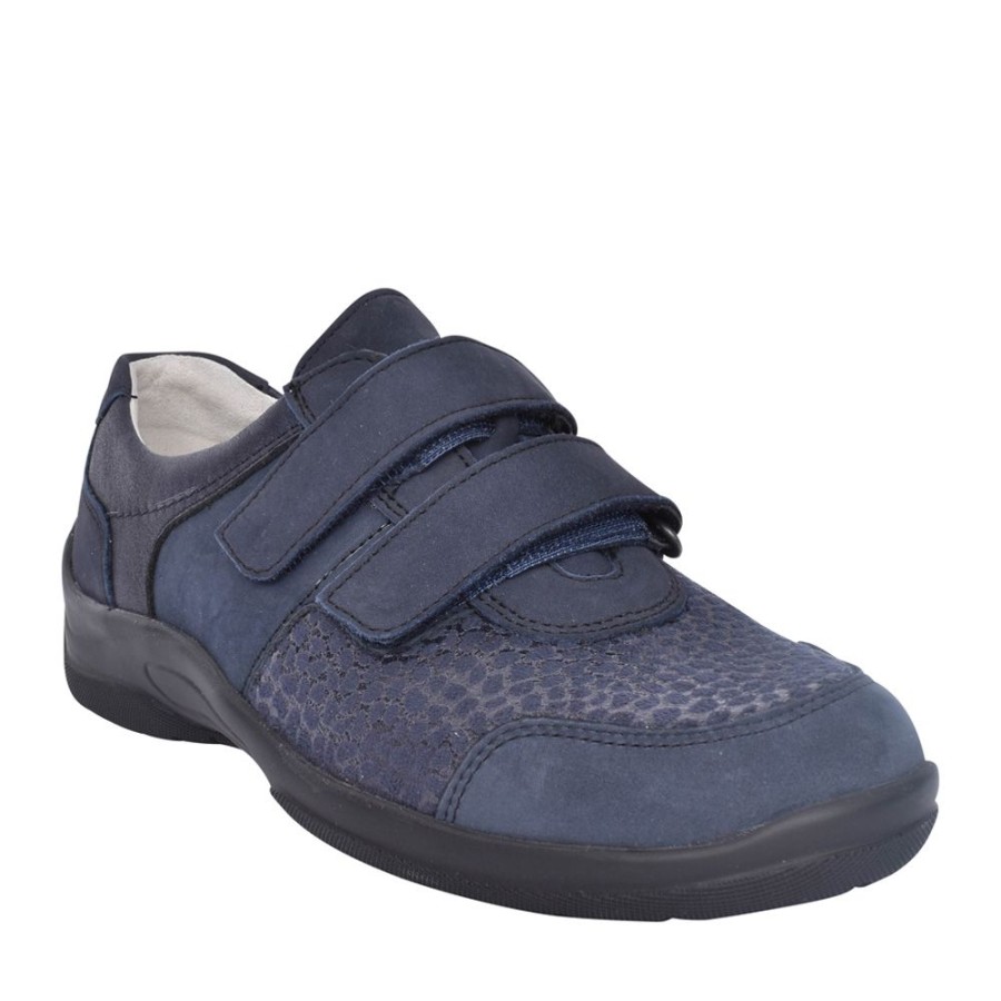 Ladies WALDLAUFER | Ladies 312H01 Navy Hesna Velcro Shoe In Navy