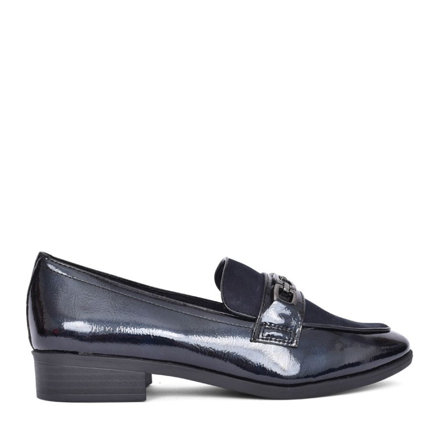 Ladies MARCO TOZZI | Ladies 2-24306 Slip-On Shoe In Navy Patent