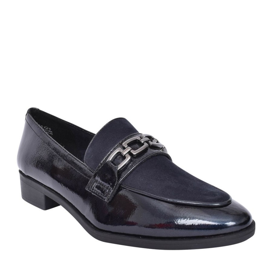 Ladies MARCO TOZZI | Ladies 2-24306 Slip-On Shoe In Navy Patent