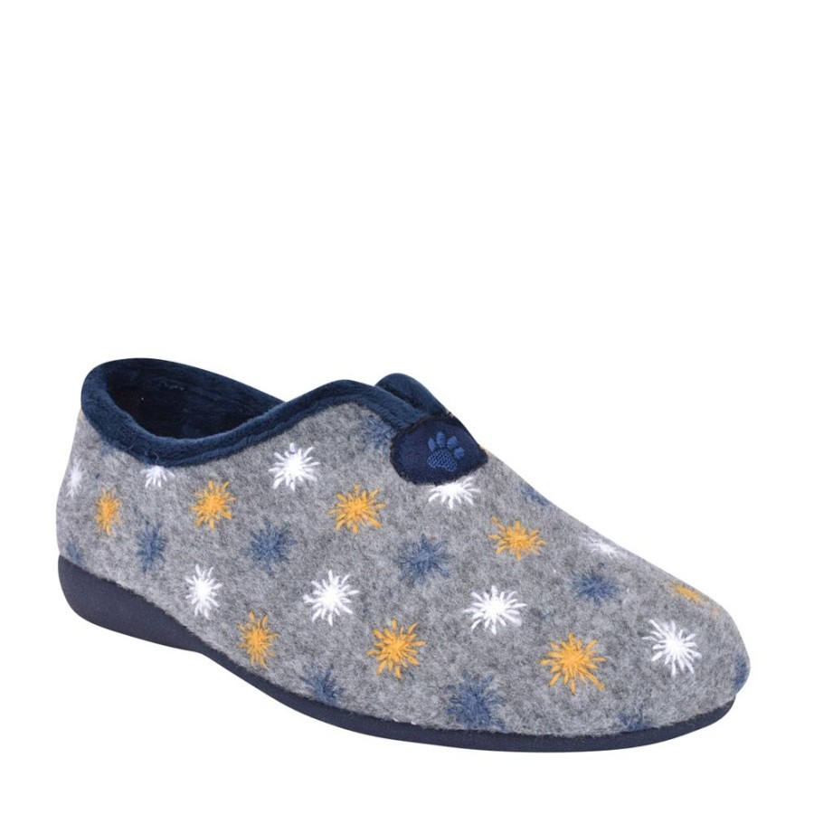 Ladies PADDERS | Ladies Celeste 3248 Wide Fit Slipper In Grey