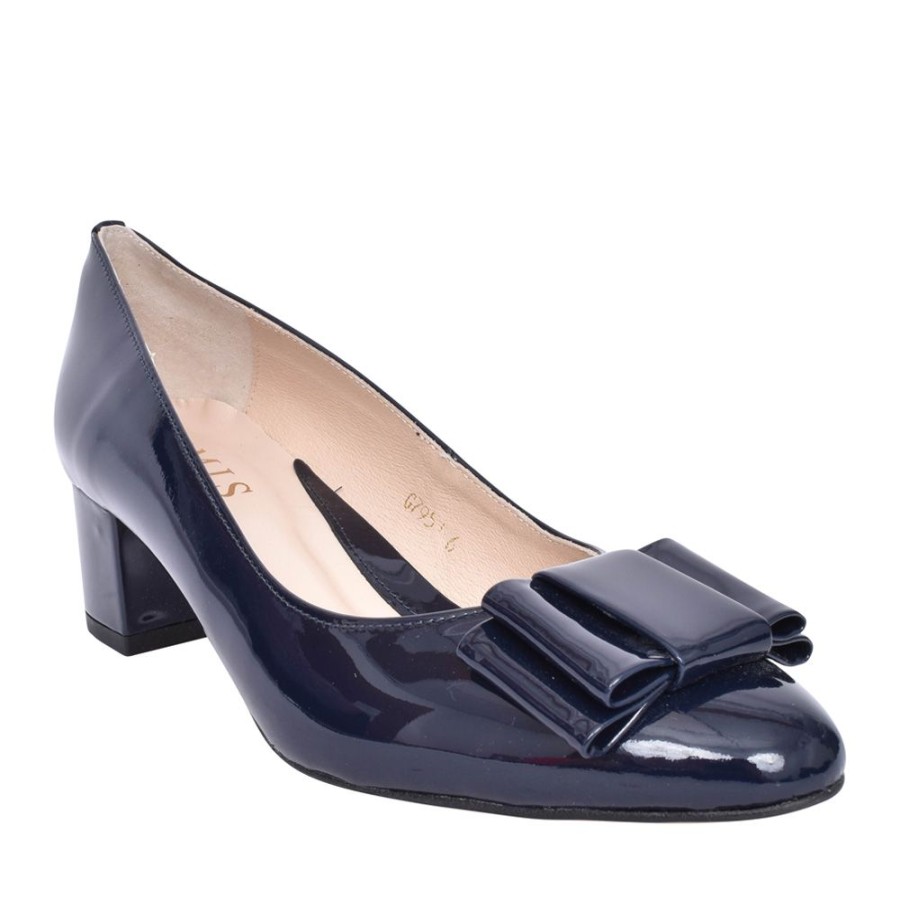 Ladies EMIS | Ladies L7951 Low Heel Court Shoe In Navy Patent