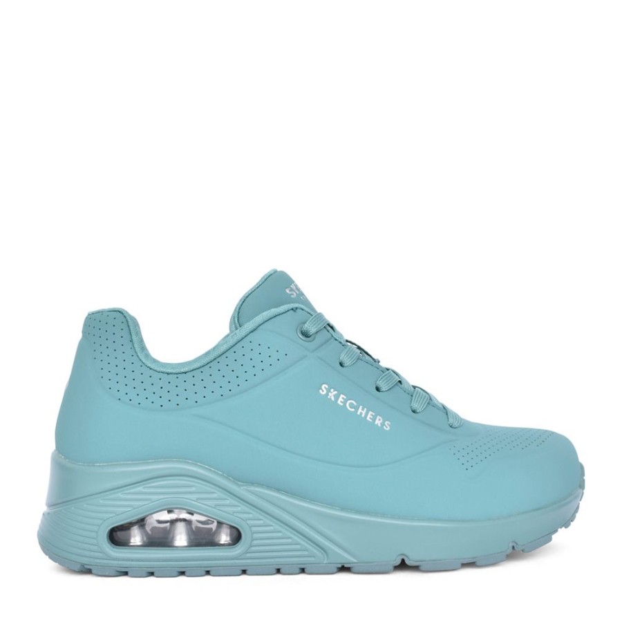 Ladies SKECHERS | Ladies 73690 Uno Stand On Air Laced Trainer In Teal
