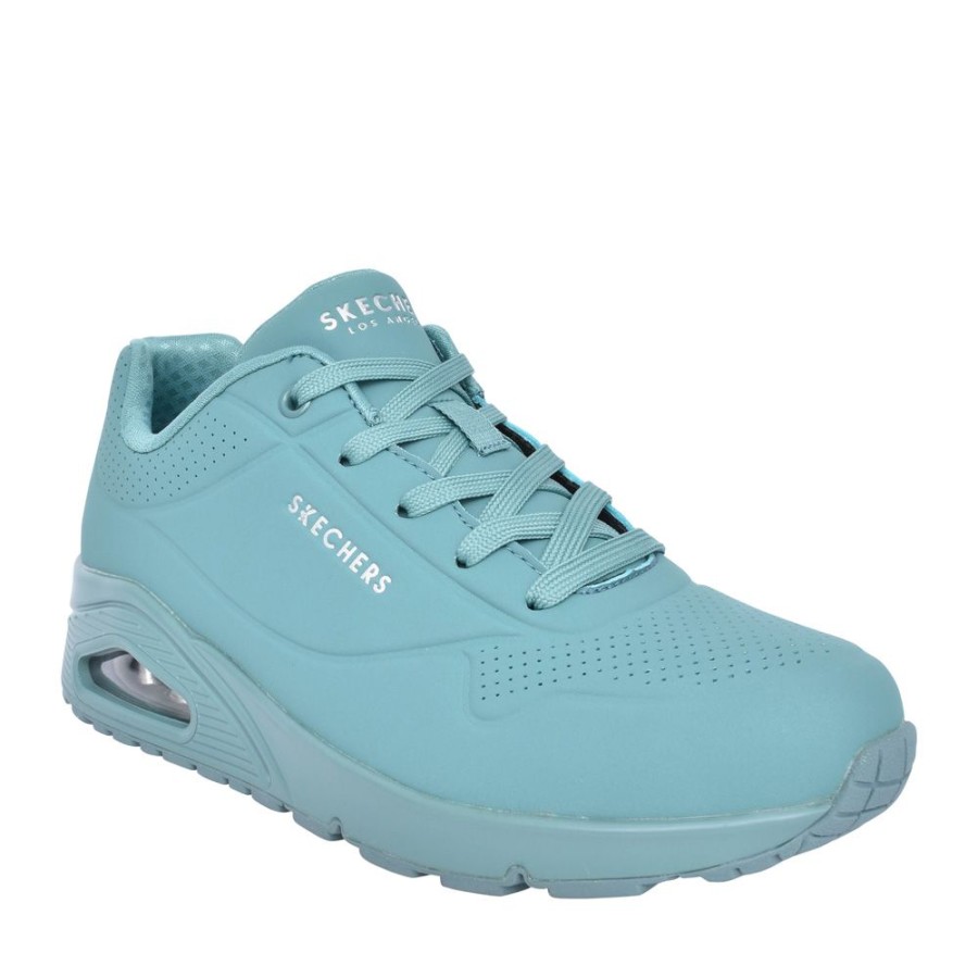 Ladies SKECHERS | Ladies 73690 Uno Stand On Air Laced Trainer In Teal