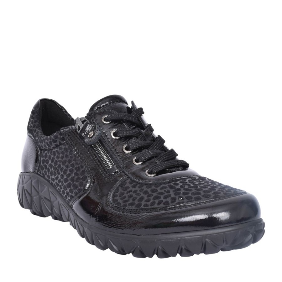 Ladies WALDLAUFER | Ladies H89001 Havy Trainer In Black Patent