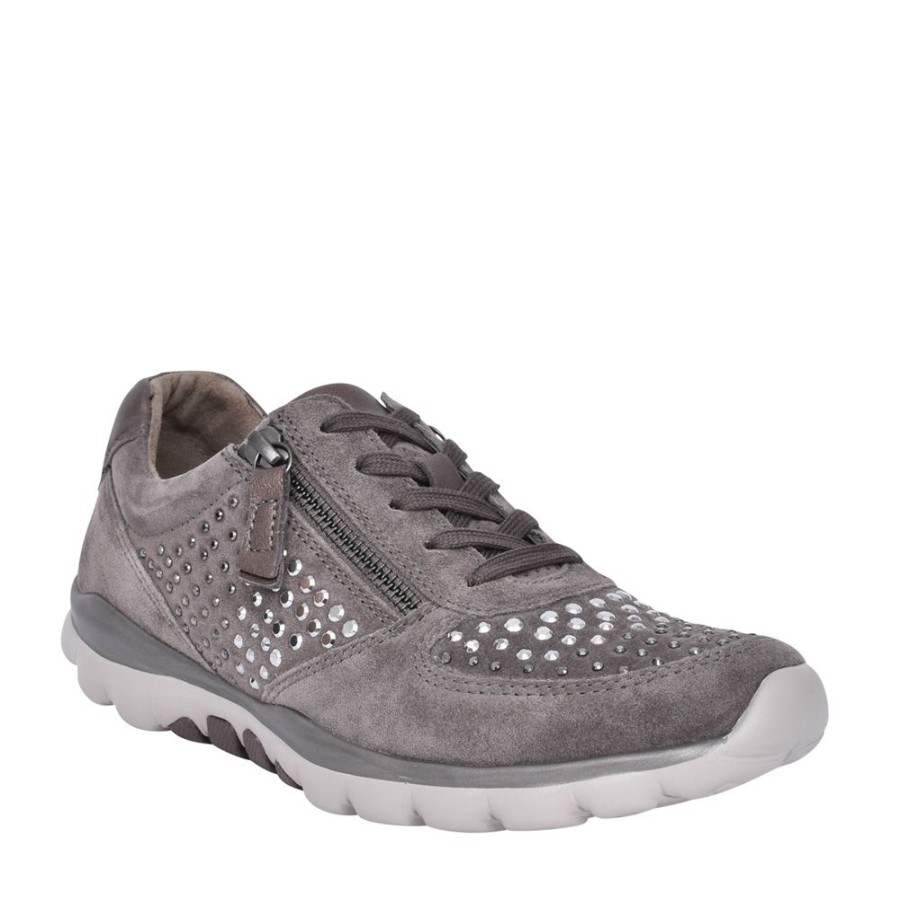 Ladies GABOR | Ladies 96.968 Laced Trainer In Grey