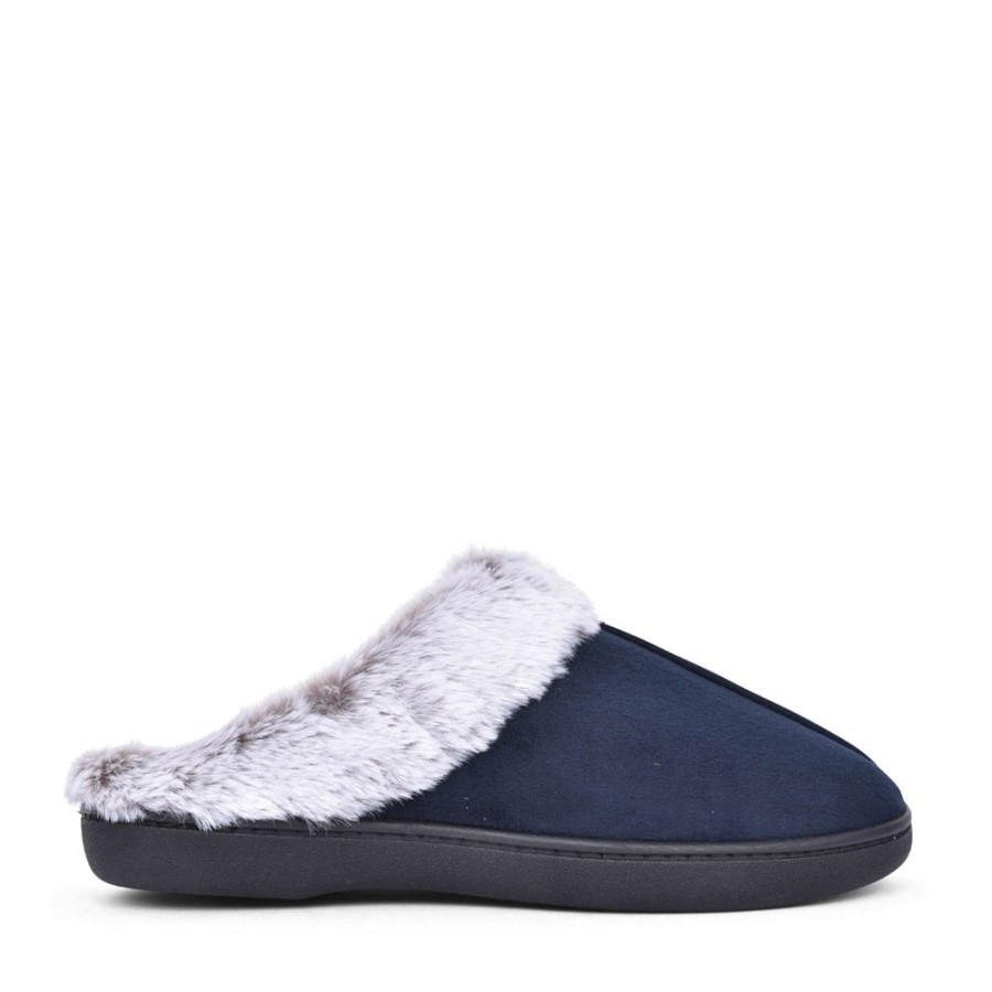 Ladies PADDERS | Ladies 3283 Florrie Wide Fit Mule Slipper In Navy