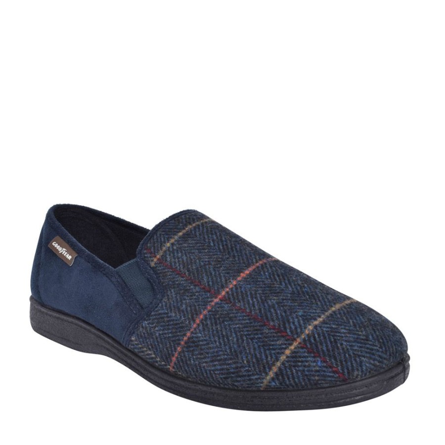 Mens GOODYEAR | Mens Harrison Kmg116 Tweed Slipper In Navy