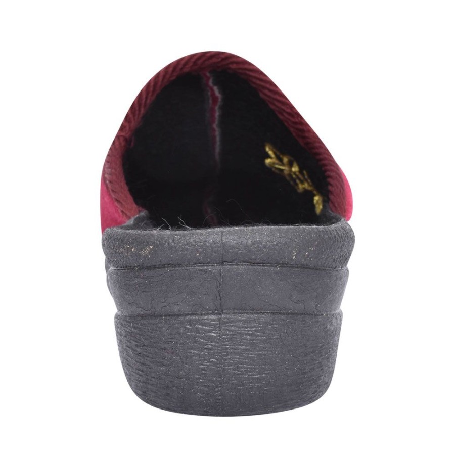 Ladies JO & JOE | Ladies Helen Floral Mule Slipper In Burgandy