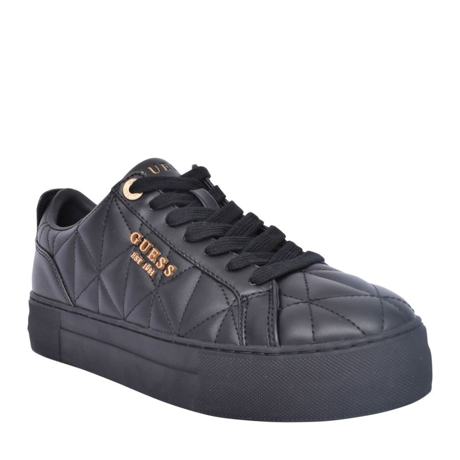 Ladies GUESS | Ladies Fl8Gea Genza Laced Trainer In Black