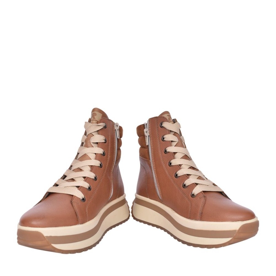 Ladies RIEKER EVOLUTION | Ladies W0962 Laced Ankle Boot In Brown