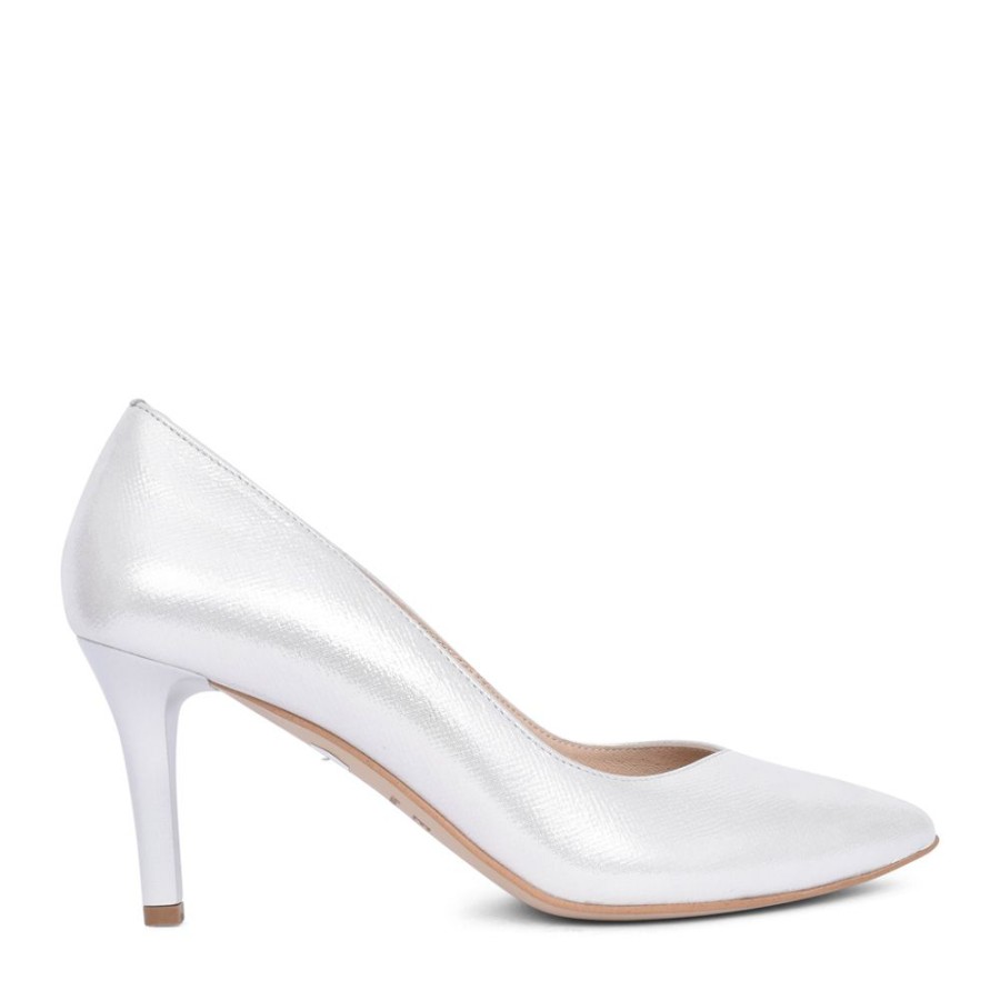 Ladies EMIS | Ladies 6047 Medium Heel Court Shoe In Silver