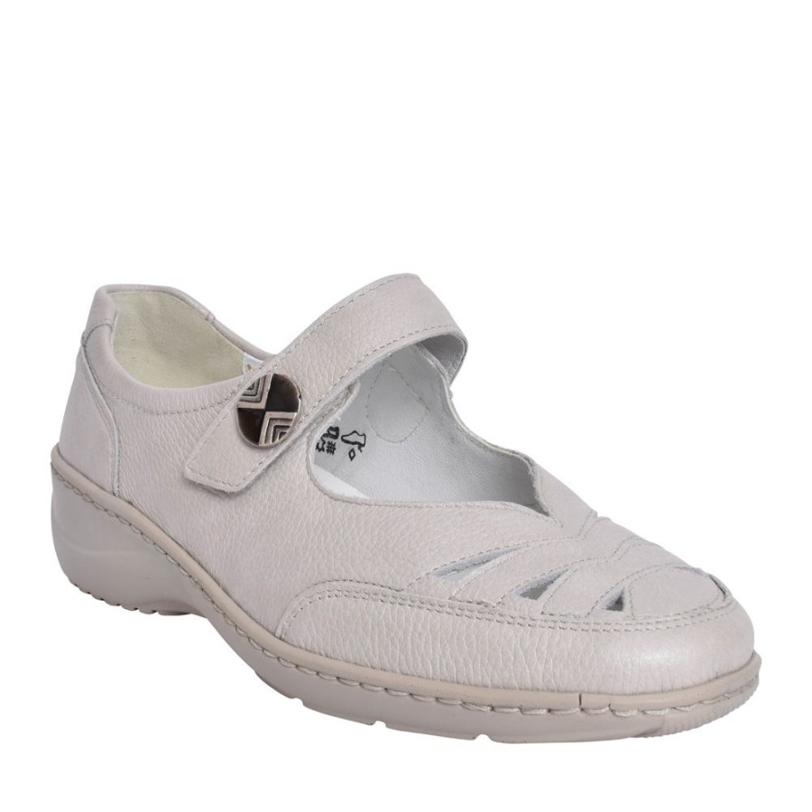 Ladies WALDLAUFER | Ladies 607309 Kya Velcro Shoe In Light Grey