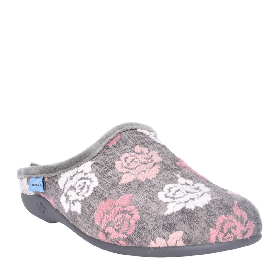 Ladies LUNAR | Ladies Kla210 Empire Mule Slipper In Grey