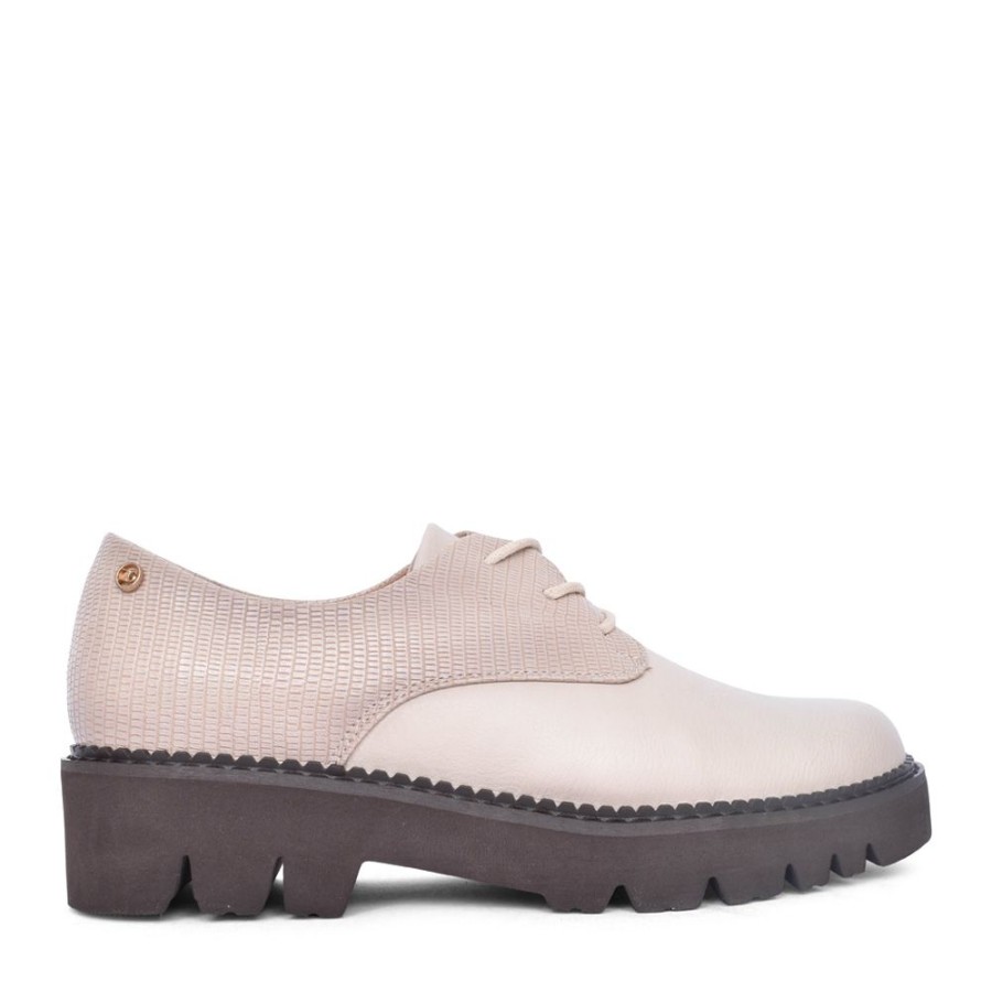 Ladies ZANNI & CO | Ladies Safed Laced Shoe In Beige
