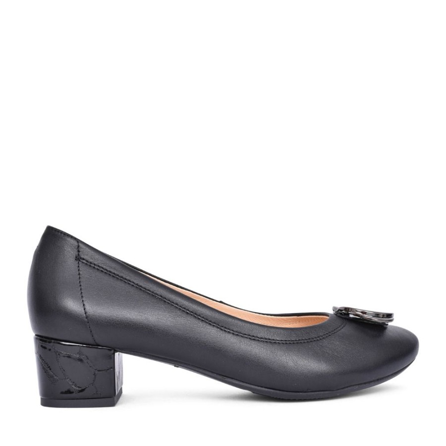 Ladies BIOECO | Ladies 6415 Low Heel Court Shoe In Black