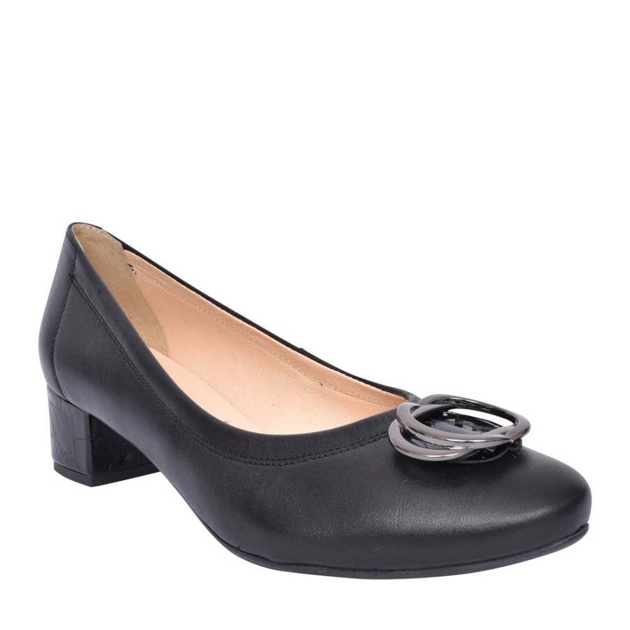 Ladies BIOECO | Ladies 6415 Low Heel Court Shoe In Black